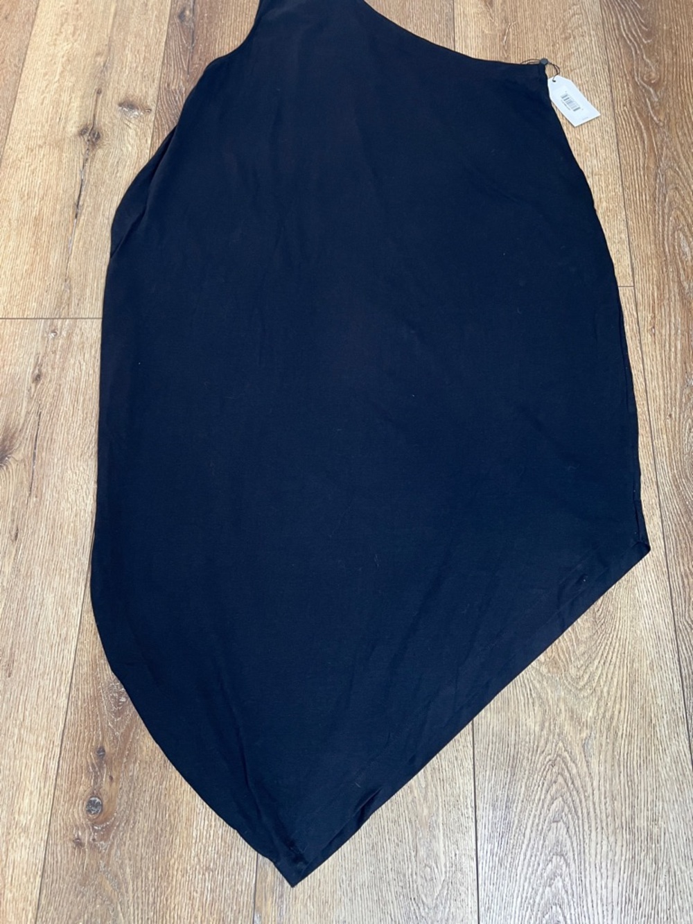 Nwt Universal Standard Geneva Blk Asymmetric Cotton One Shoulder Dress L/22-24 — image 5 of 8